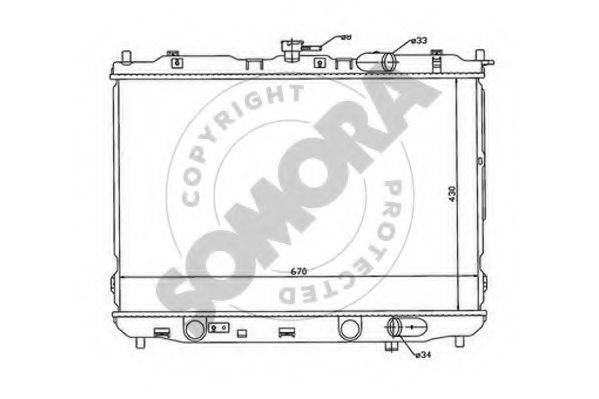 SOMORA 116140A Радіатор, охолодження двигуна