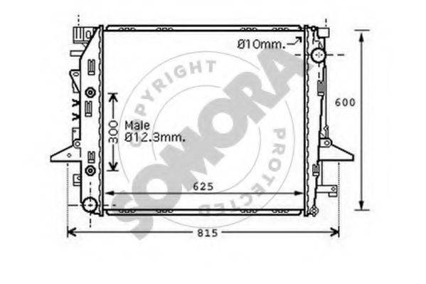 SOMORA 151340A Радіатор, охолодження двигуна