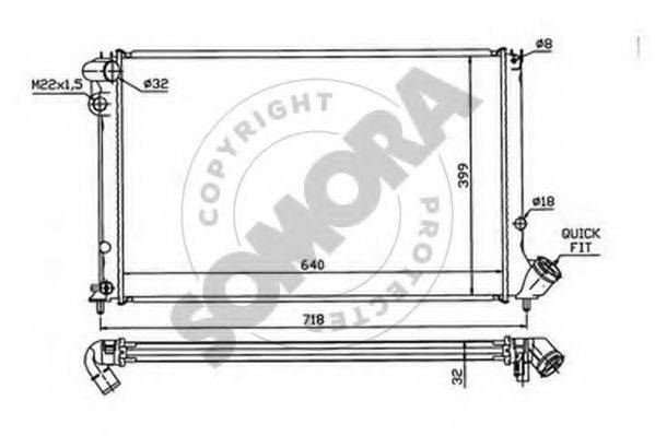 SOMORA 223240J Радіатор, охолодження двигуна