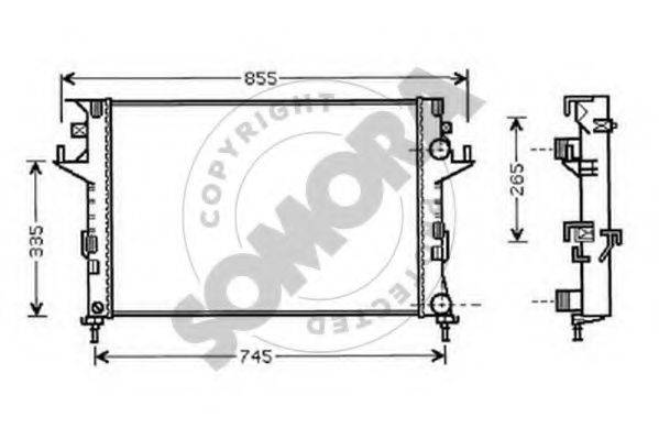 SOMORA 242240B Радіатор, охолодження двигуна