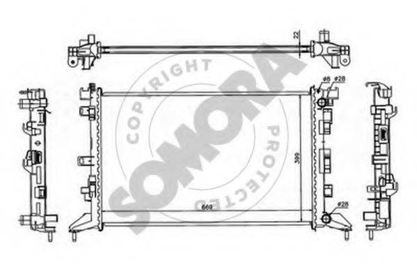 SOMORA 242440B Радіатор, охолодження двигуна