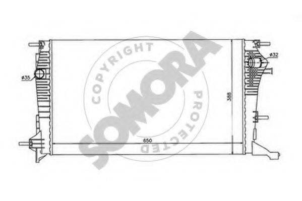 SOMORA 243440A Радіатор, охолодження двигуна