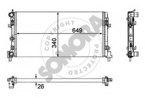 SOMORA 355640 Радіатор, охолодження двигуна
