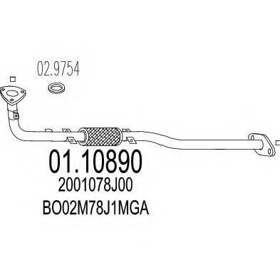 MTS 0110890 Труба вихлопного газу