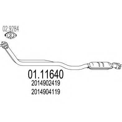 MTS 0111640 Труба вихлопного газу