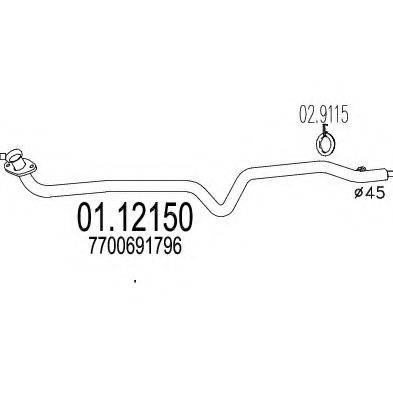 MTS 0112150 Труба вихлопного газу