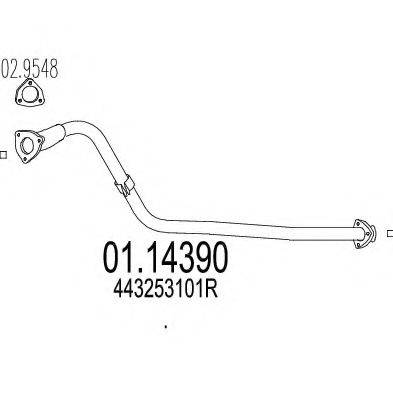 MTS 0114390 Труба вихлопного газу