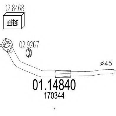 MTS 0114840 Труба вихлопного газу
