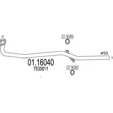 MTS 0116040 Труба вихлопного газу