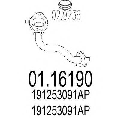 MTS 0116190 Труба вихлопного газу
