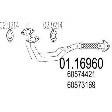 MTS 0116960 Труба вихлопного газу