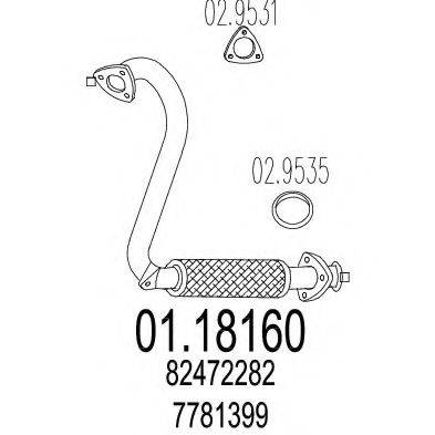 MTS 0118160 Труба вихлопного газу