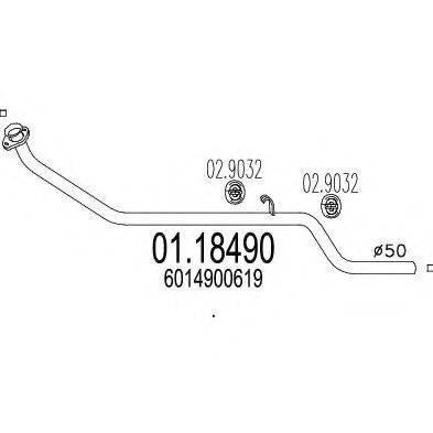 MTS 0118490 Труба вихлопного газу