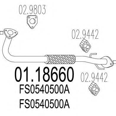 MTS 0118660 Труба вихлопного газу