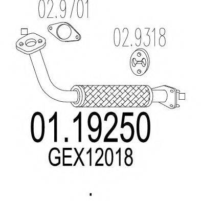 MTS 0119250 Труба вихлопного газу