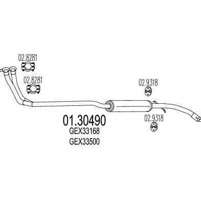 MTS 0130490 Передглушувач вихлопних газів