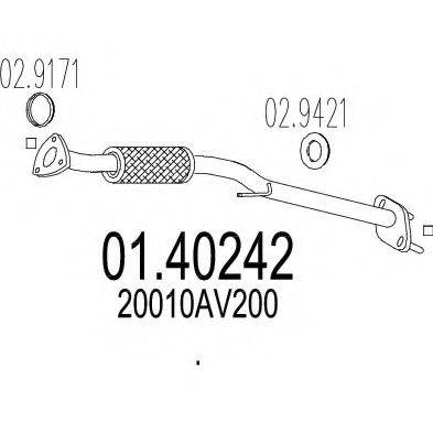 MTS 0140242 Труба вихлопного газу