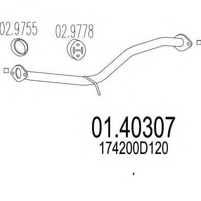 MTS 0140307 Труба вихлопного газу