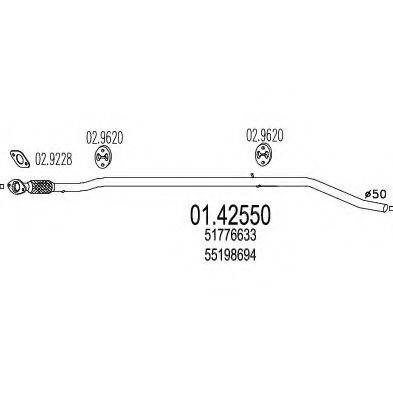 MTS 0142550 Труба вихлопного газу