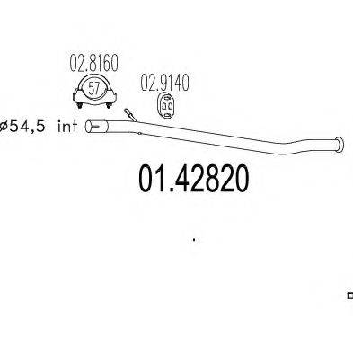 MTS 0142820 Труба вихлопного газу