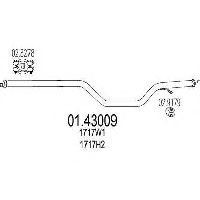 MTS 0143009 Труба вихлопного газу