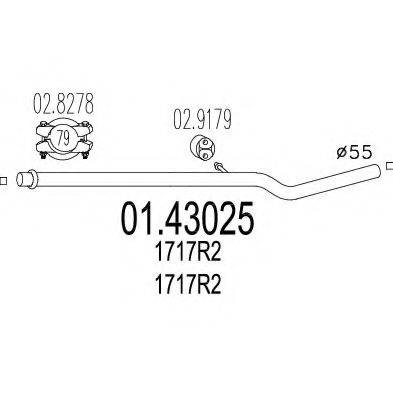 MTS 0143025 Труба вихлопного газу