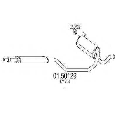 MTS 0150129 Середній глушник вихлопних газів