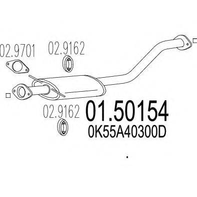 MTS 0150154 Середній глушник вихлопних газів