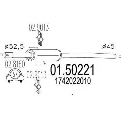 MTS 0150221 Середній глушник вихлопних газів