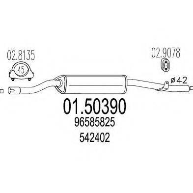 MTS 0150390 Середній глушник вихлопних газів
