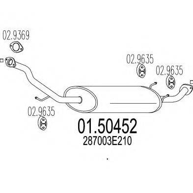 MTS 0150452 Середній глушник вихлопних газів