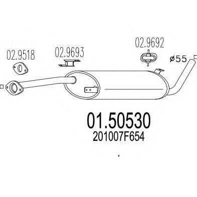 MTS 0150530 Середній глушник вихлопних газів