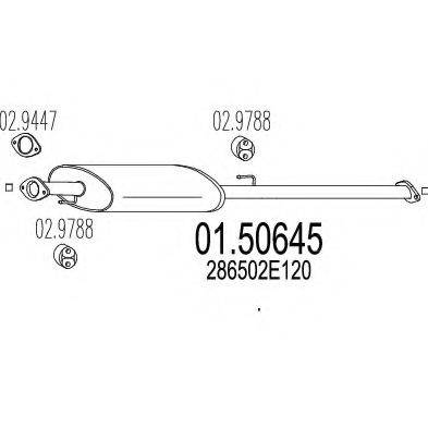 MTS 0150645 Середній глушник вихлопних газів