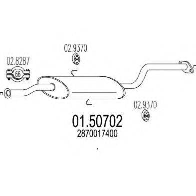 MTS 0150702 Середній глушник вихлопних газів