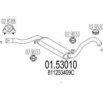 MTS 0153010 Середній глушник вихлопних газів