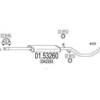 MTS 0153260 Середній глушник вихлопних газів