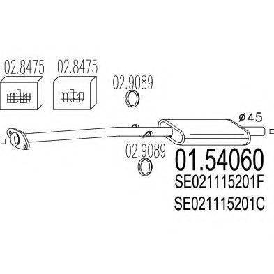 MTS 0154060 Середній глушник вихлопних газів