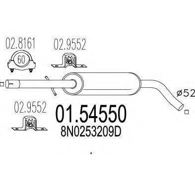 MTS 0154550 Середній глушник вихлопних газів