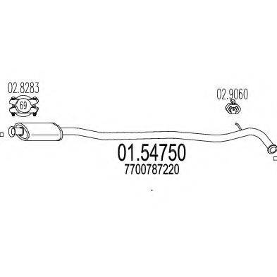 MTS 0154750 Середній глушник вихлопних газів