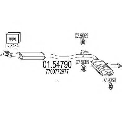 MTS 0154790 Середній глушник вихлопних газів