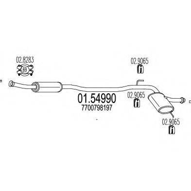 MTS 0154990 Середній глушник вихлопних газів