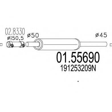 MTS 0155690 Передглушувач вихлопних газів