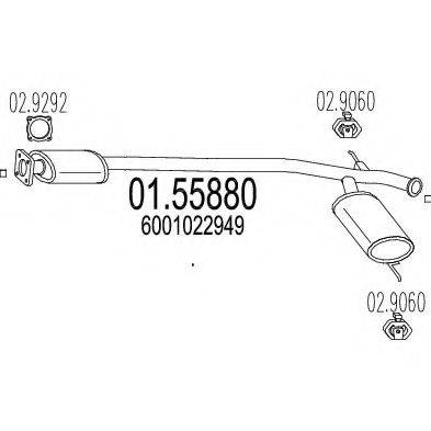 MTS 0155880 Середній глушник вихлопних газів