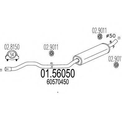 MTS 0156050 Середній глушник вихлопних газів