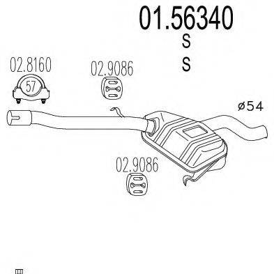 MTS 0156340 Середній глушник вихлопних газів