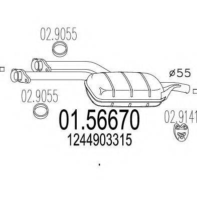 MTS 0156670 Середній глушник вихлопних газів
