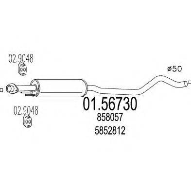 MTS 0156730 Середній глушник вихлопних газів