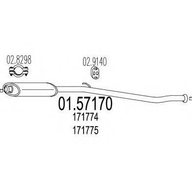 MTS 0157170 Середній глушник вихлопних газів