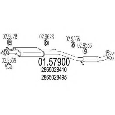 MTS 0157900 Середній глушник вихлопних газів