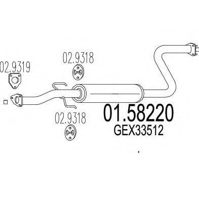 MTS 0158220 Середній глушник вихлопних газів